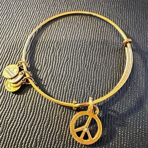 Alex and Ani Gold Peace Charm Bracelet